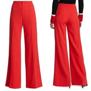 ALICE + OLIVIA Dylan High Waisted Slim Pant in Bright Poppy Red Size 10